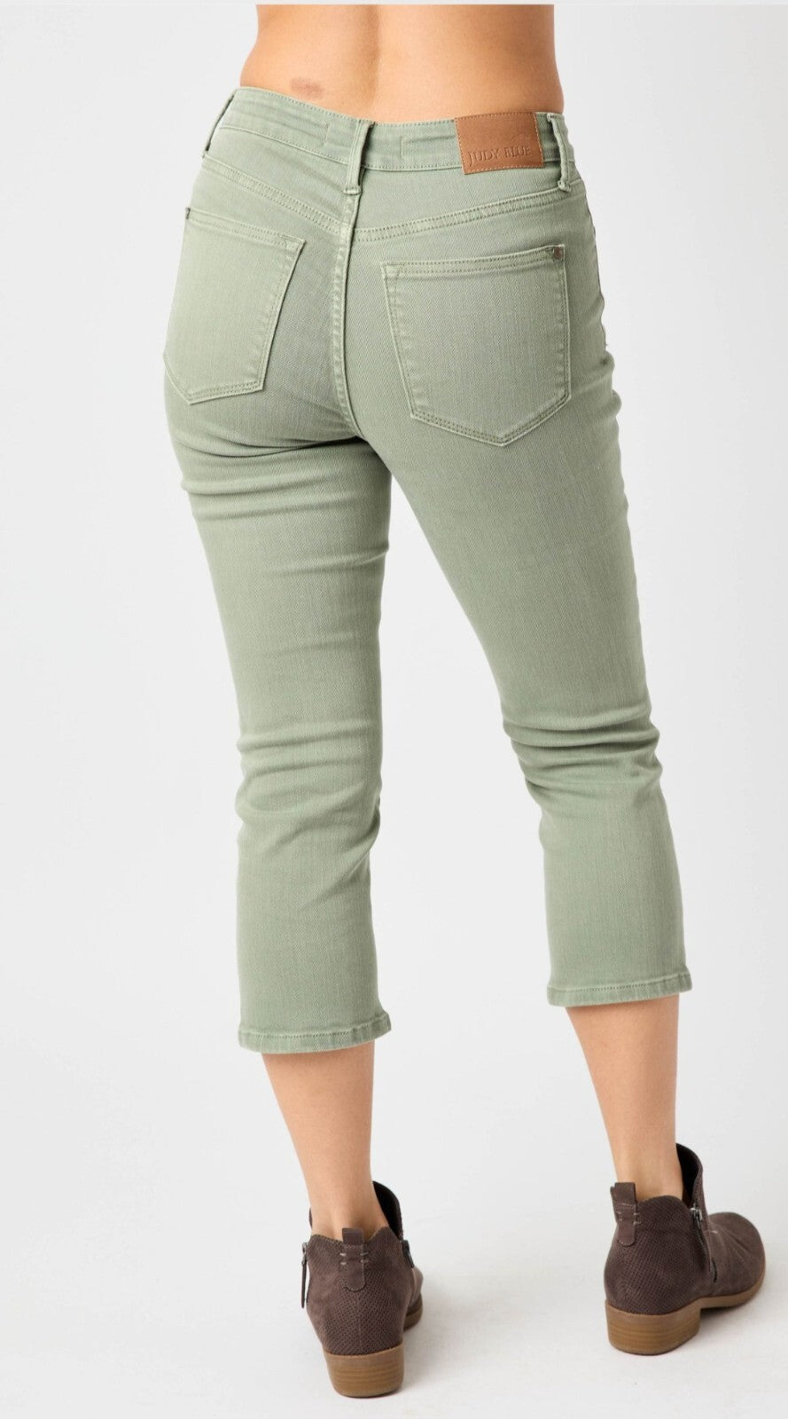 Judy Blue Mid Rise Sage Green Skinny  Capri