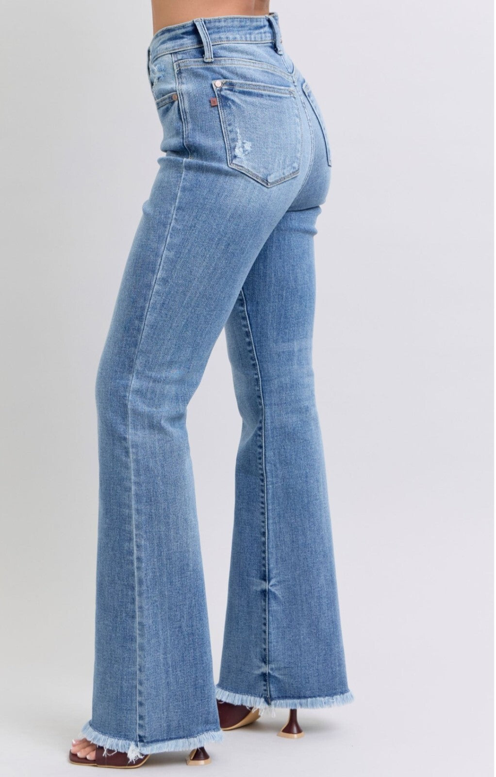 Judy Blue High-Rise With Frayed Hem Bootcut Jeans
