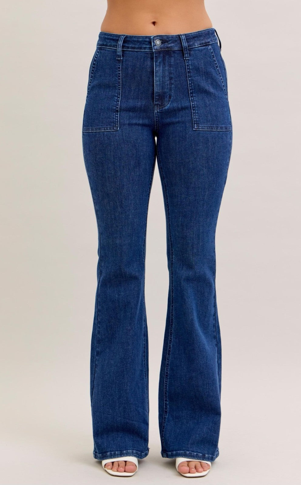 Judy Blue High-Rise Flare W/ Patch Pockets Jeans