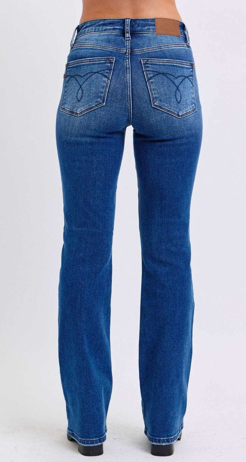 Judy Blue Mid-Rise Non-Distressed Thermal Bootcut Jeans