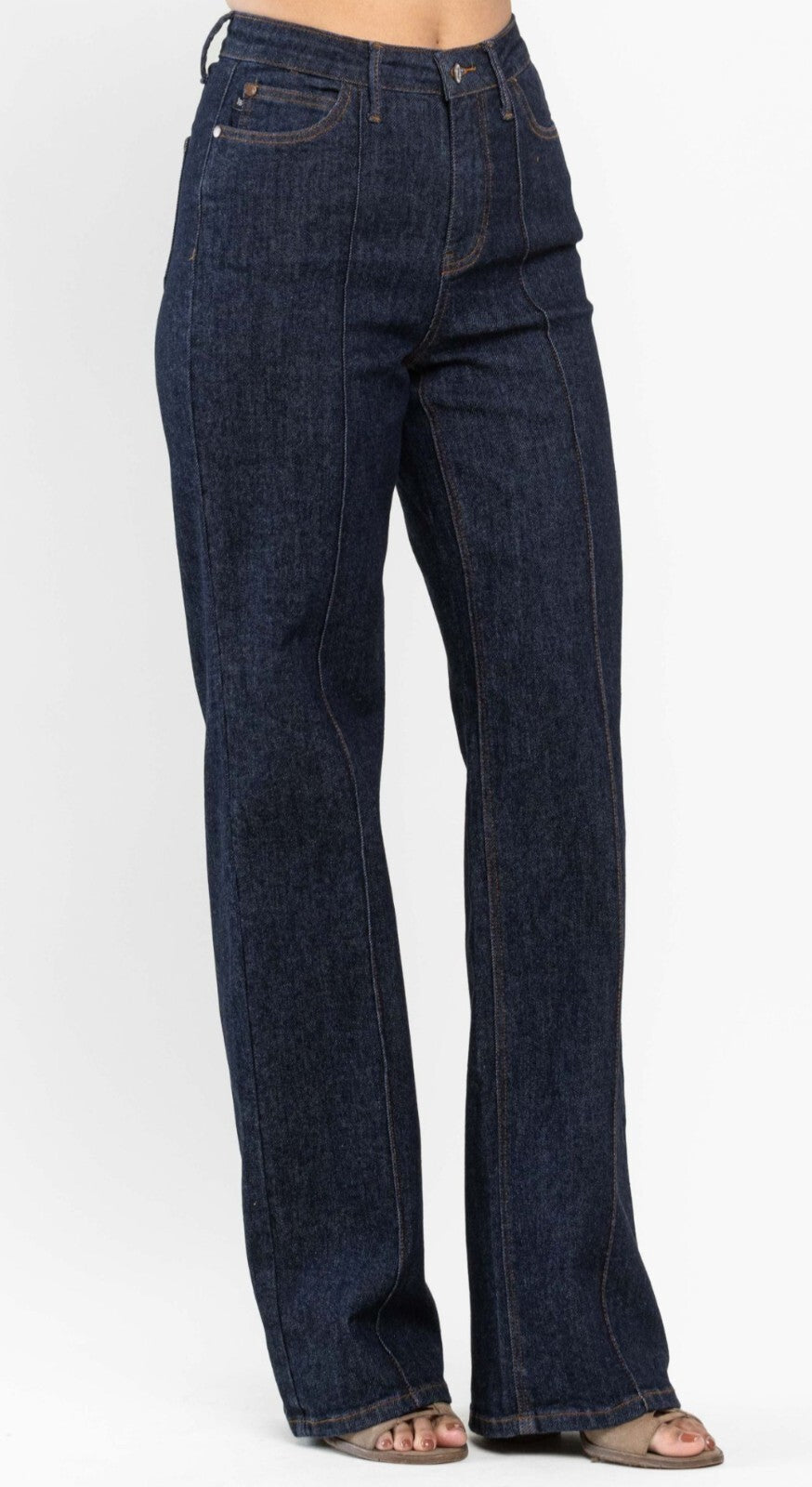 Judy Blue High-Rise Front Seam Detail Wide Leg Jeans