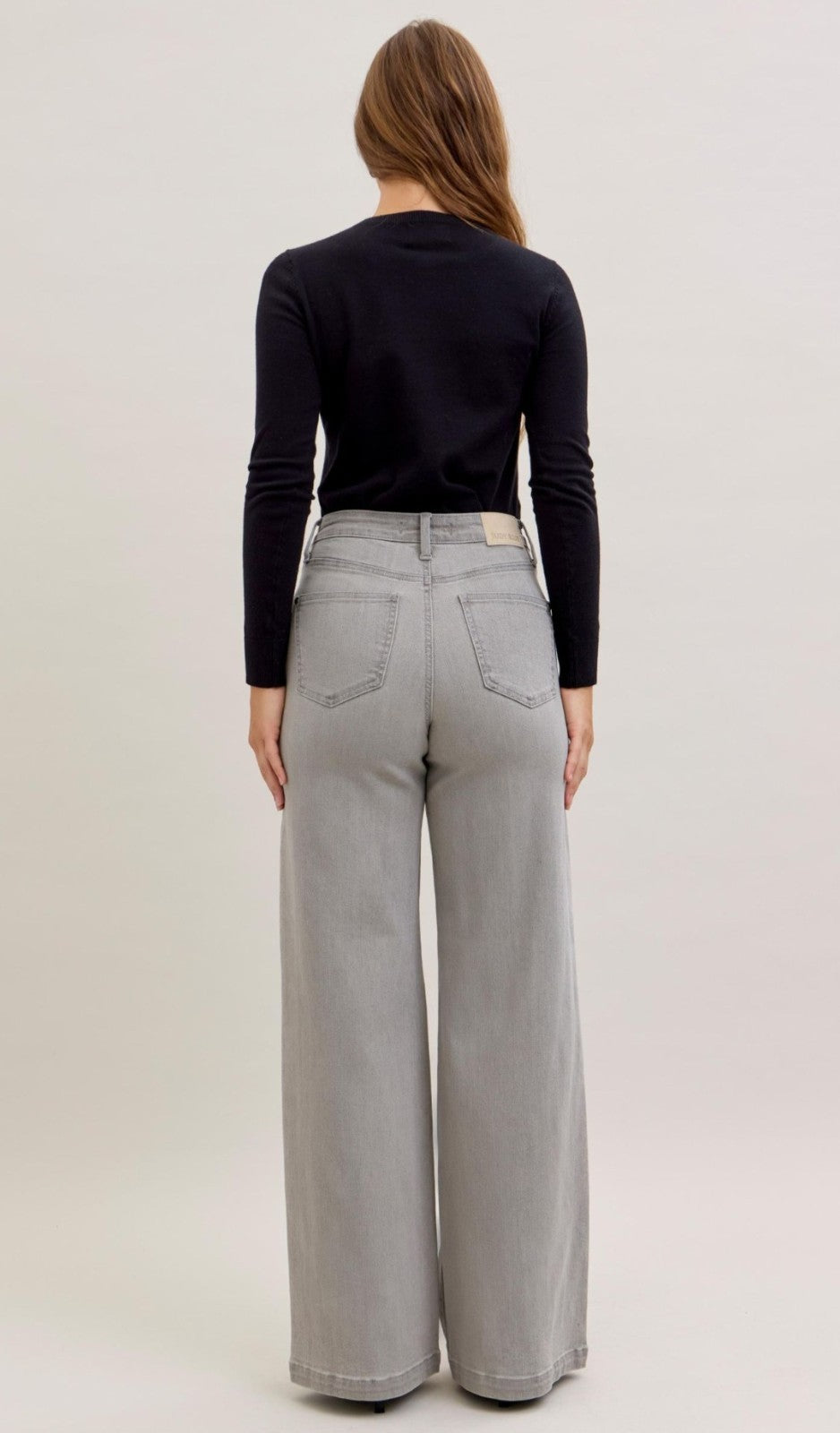 Judy Blue High-Rise Gray Retro Wide Leg Jeans