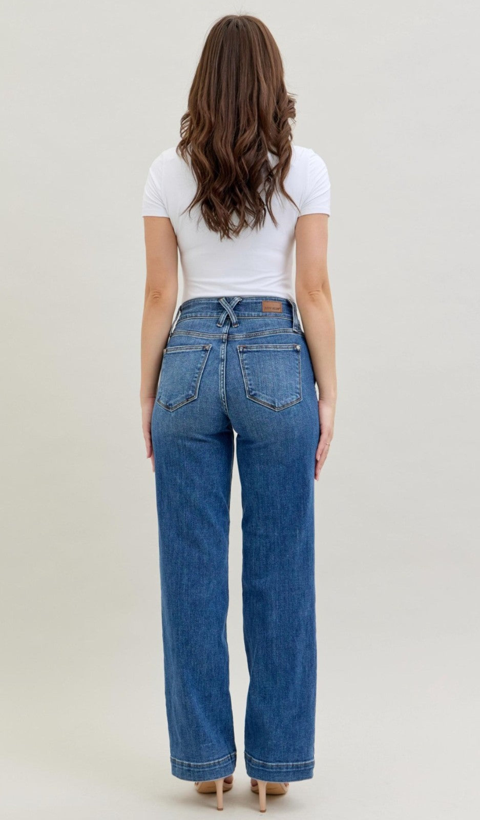 Judy Blue High-Rise Double Button Wide Leg Jeans