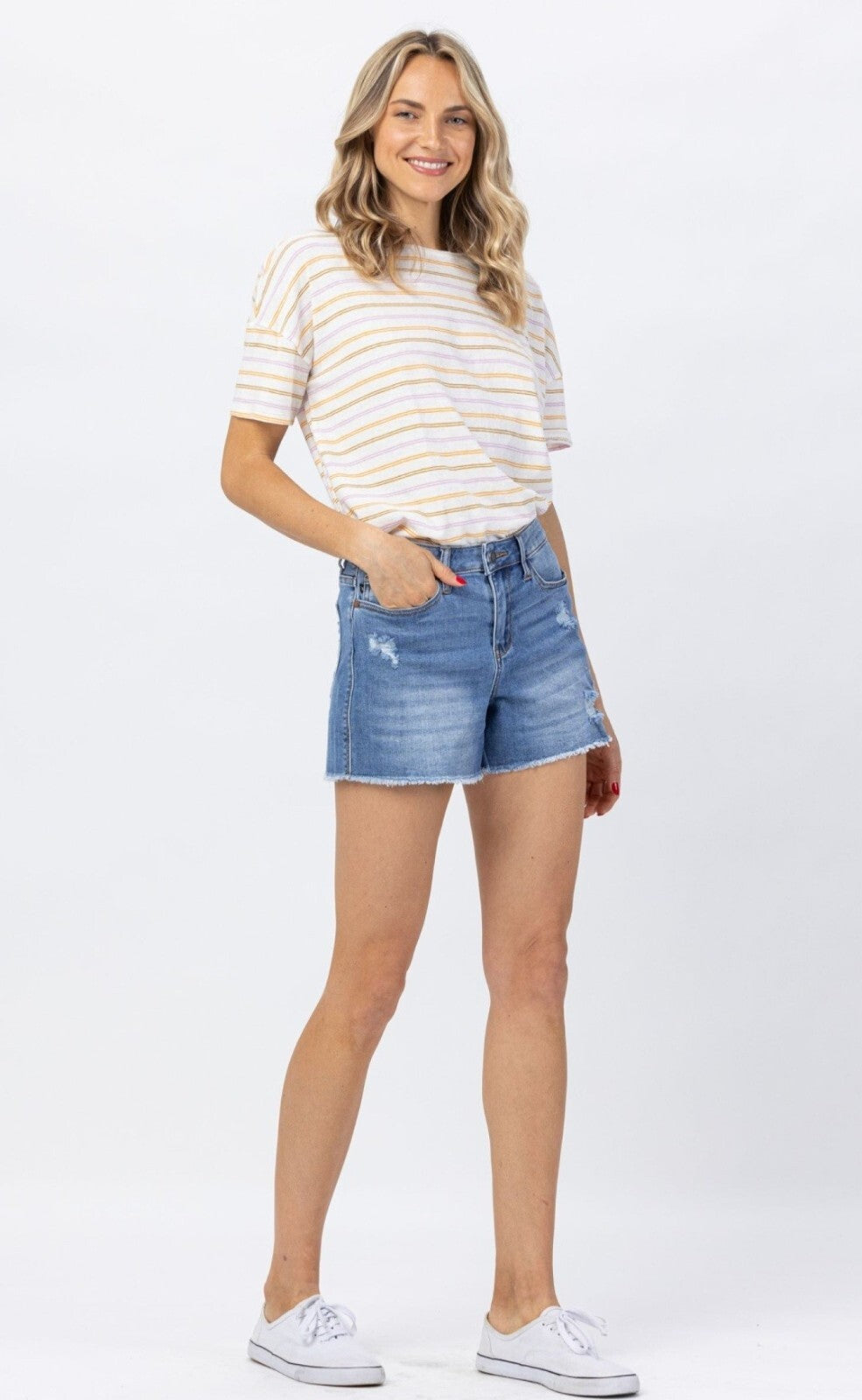 Judy Blue High-Waist Distressed Shorts