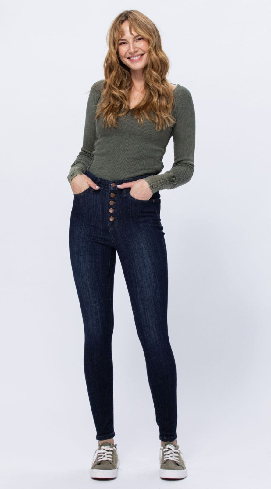 Judy Blue High Waist Button Fly Skinny Jeans