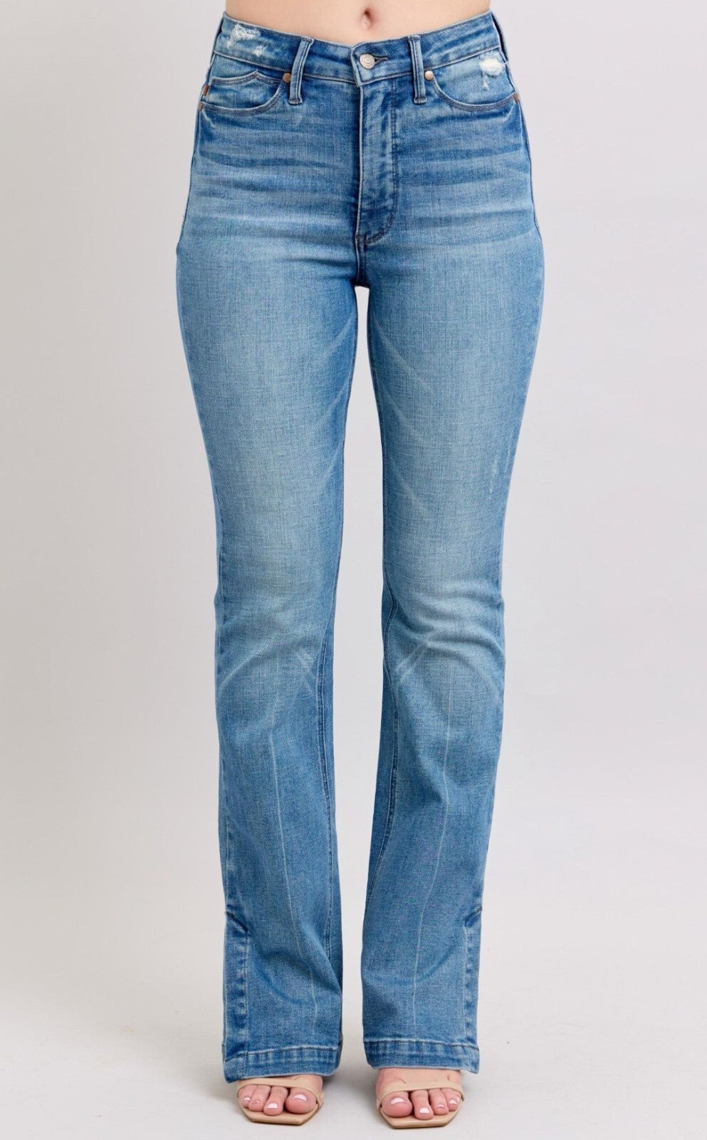 Judy Blue High-Rise W/ Tummy Control  Side Slit Bootcut Jeans