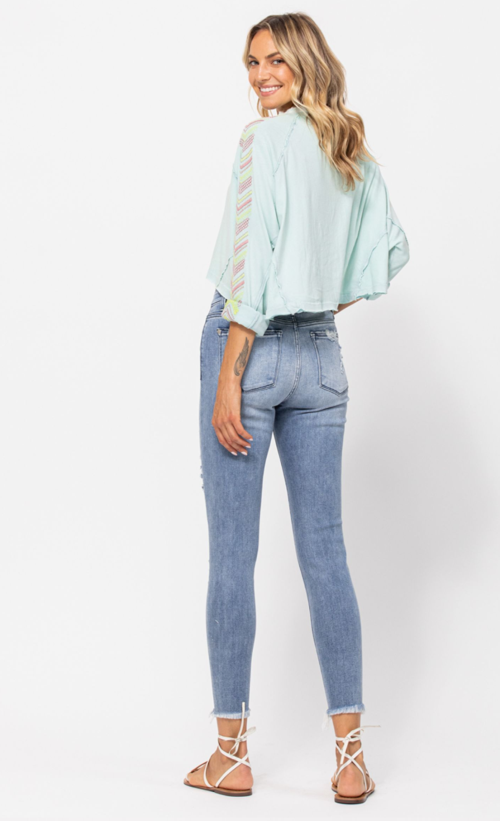 Judy Blue Mid-Rise Destroyed Skinny Jeans