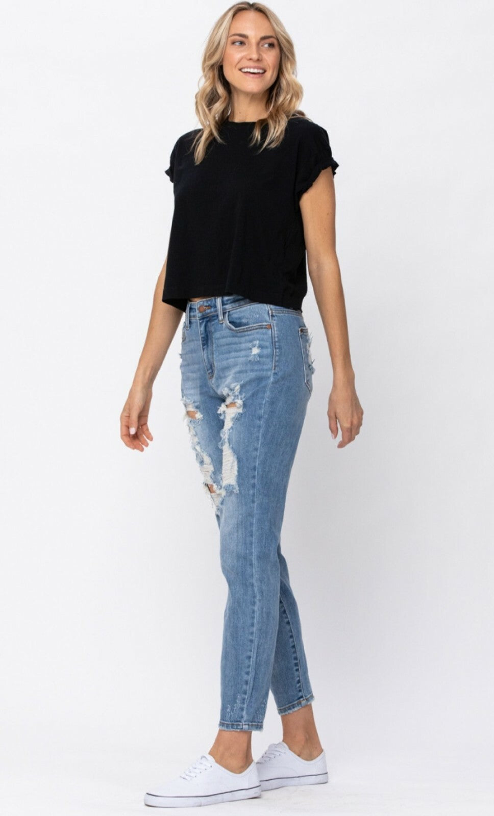 Judy Blue Hi- Rise Destroyed Boyfriend Jeans
