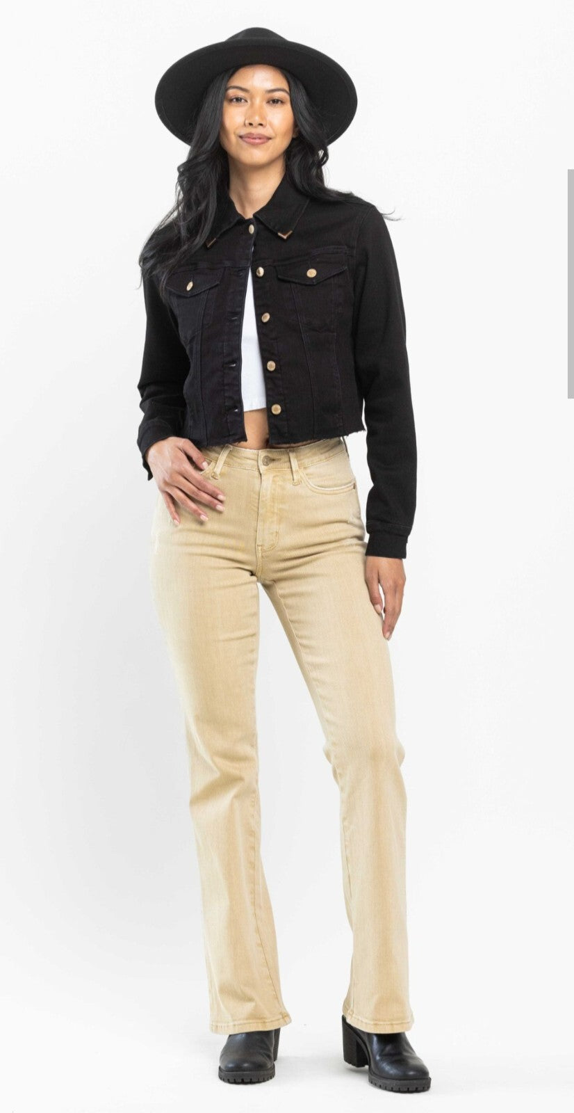 Judy Blue Slim Mid-Rise Tan Bootcut Jeans