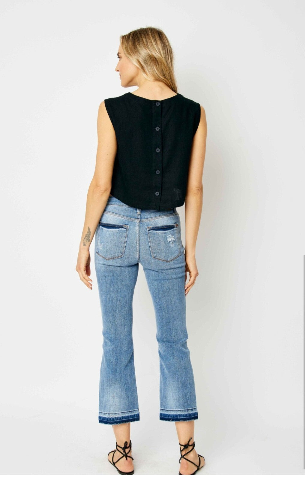 Judy Blue Mid-Rise Cropped Bootcut  Jeans