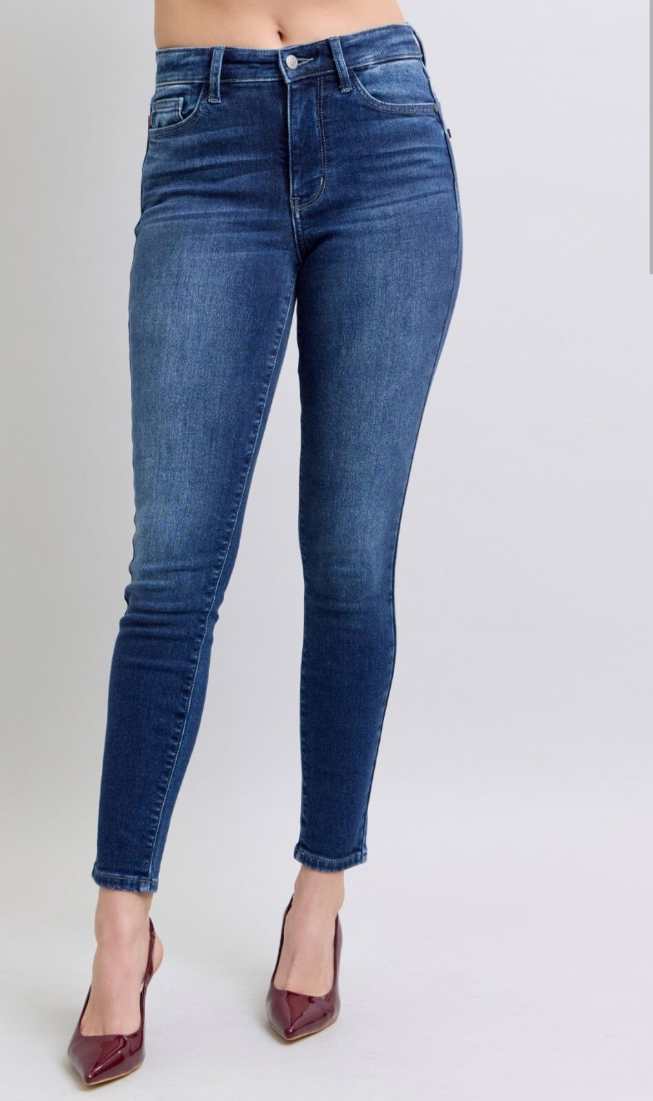 Judy Blue Mid-Rise Skinny Non-Distressed Thermal Jeans