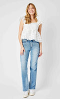 Judy Blue High-Rise W/ Tummy Control  Straight Fit Jeans