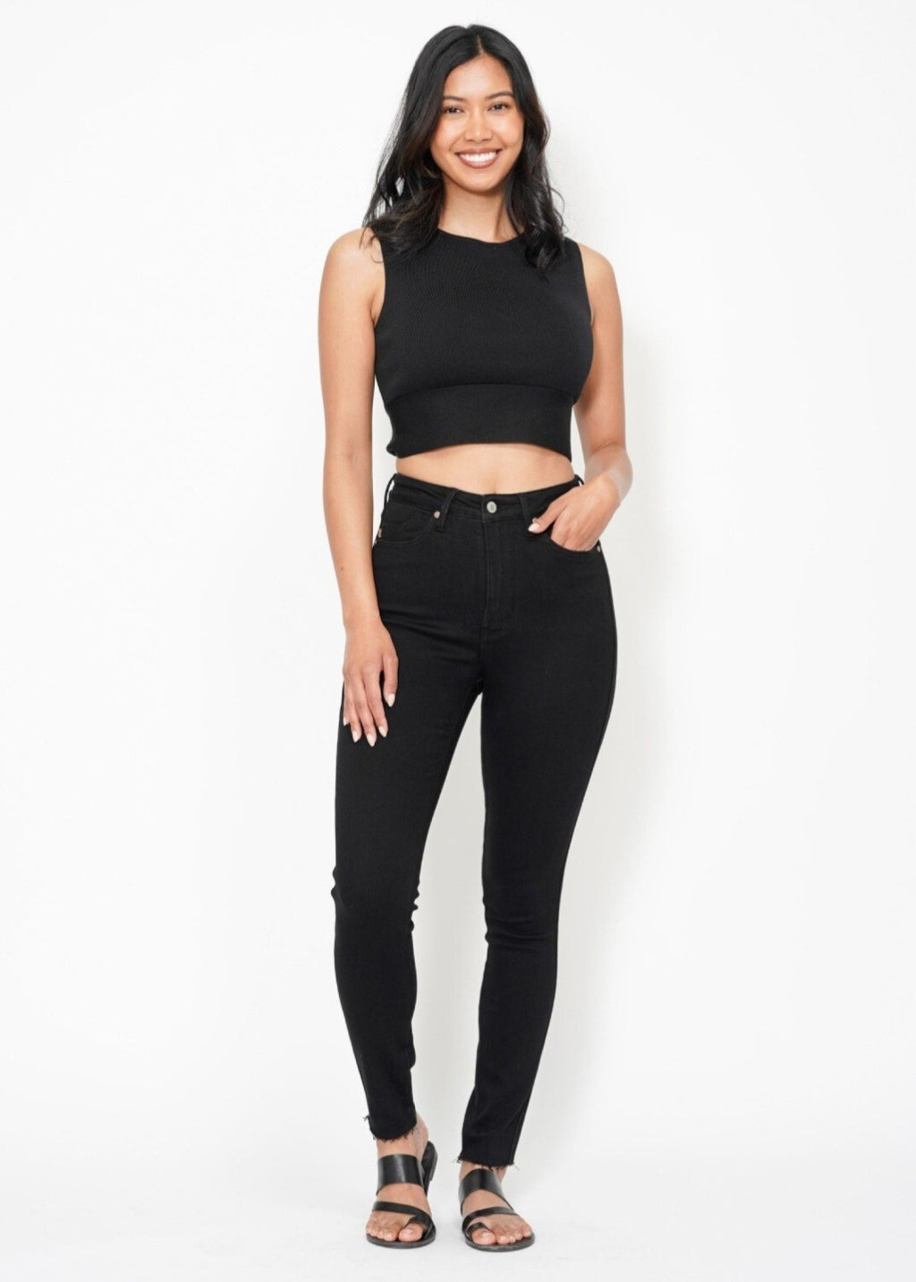 Judy Blue High Waist Tummy Control Black Skinny  Jeans