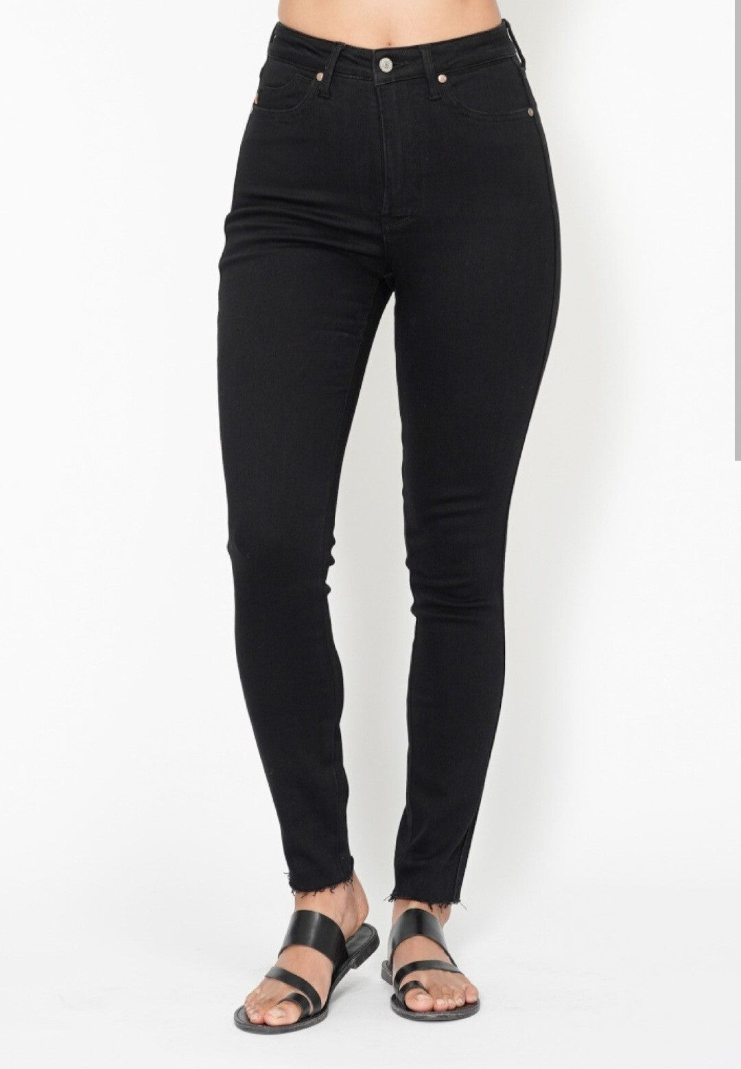 Judy Blue High Waist Tummy Control Black Skinny  Jeans