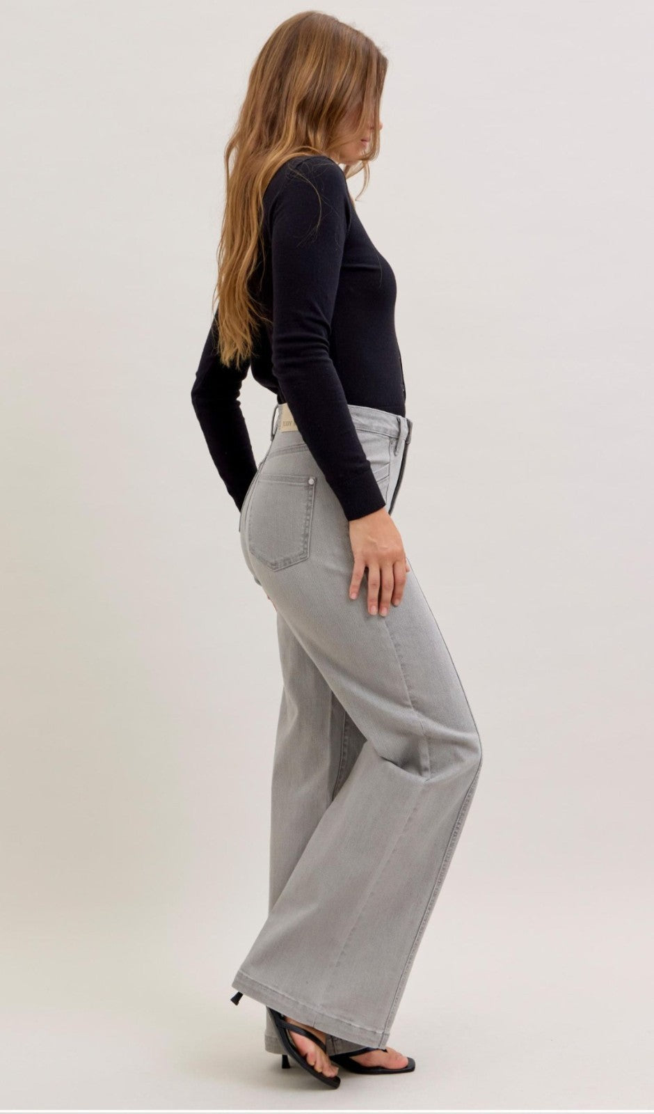 Judy Blue High-Rise Gray Retro Wide Leg Jeans