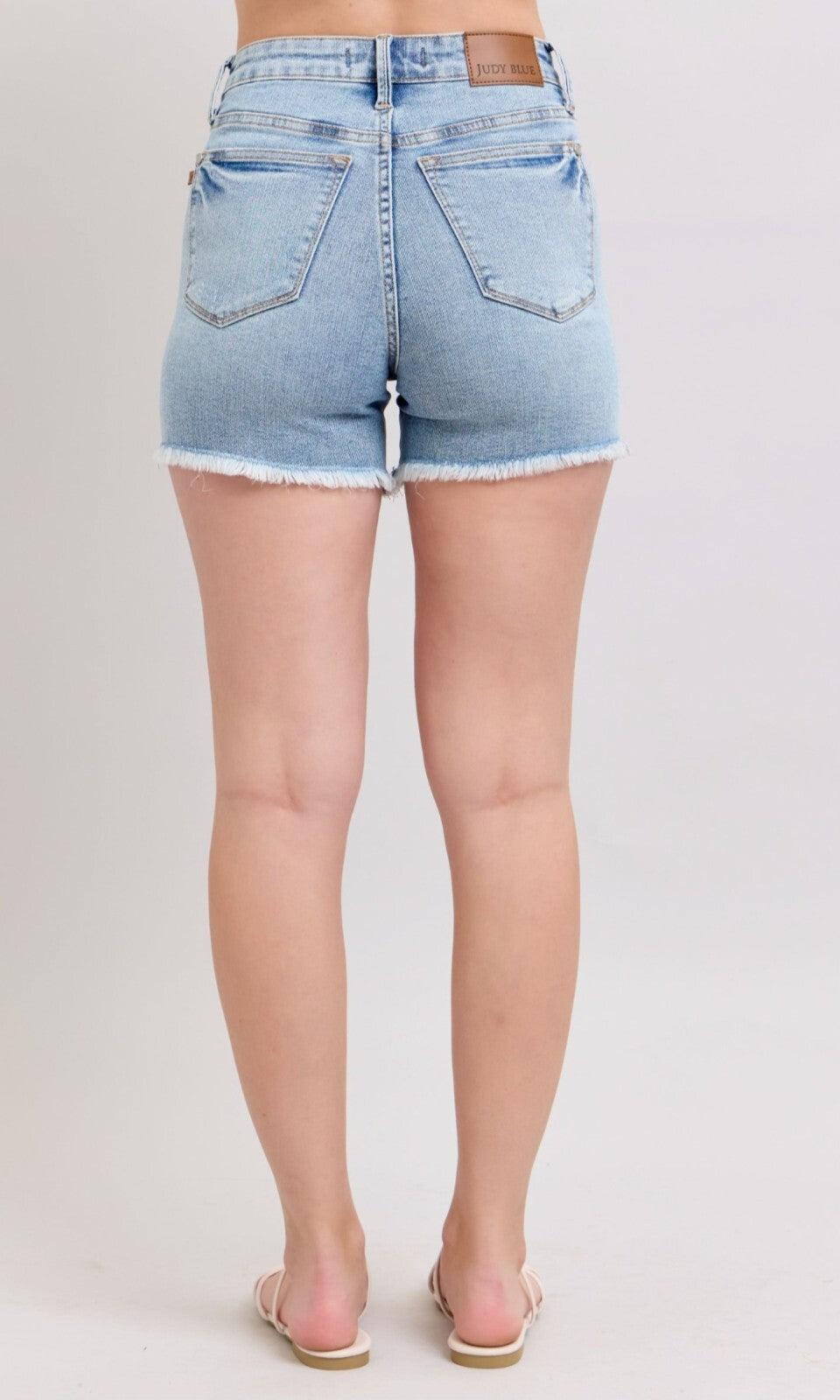 Judy Blue High-Rise Tummy Control Destroyed with Fray Hem Shorts