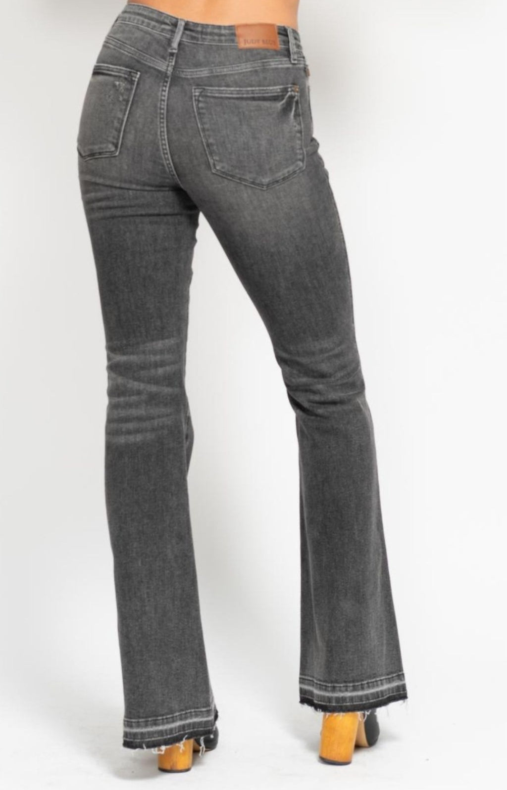 Judy Blue Mid-Rise Gray Flare W/ Tummy Control Jeans