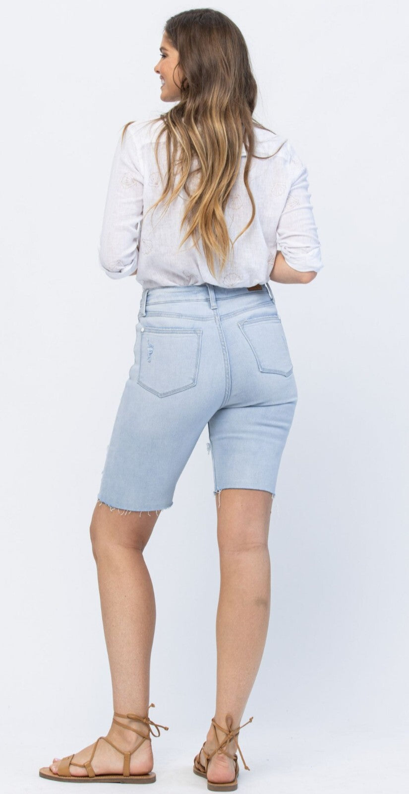 Judy Blue High-Rise Destroyed Cutoff Bermuda Shorts