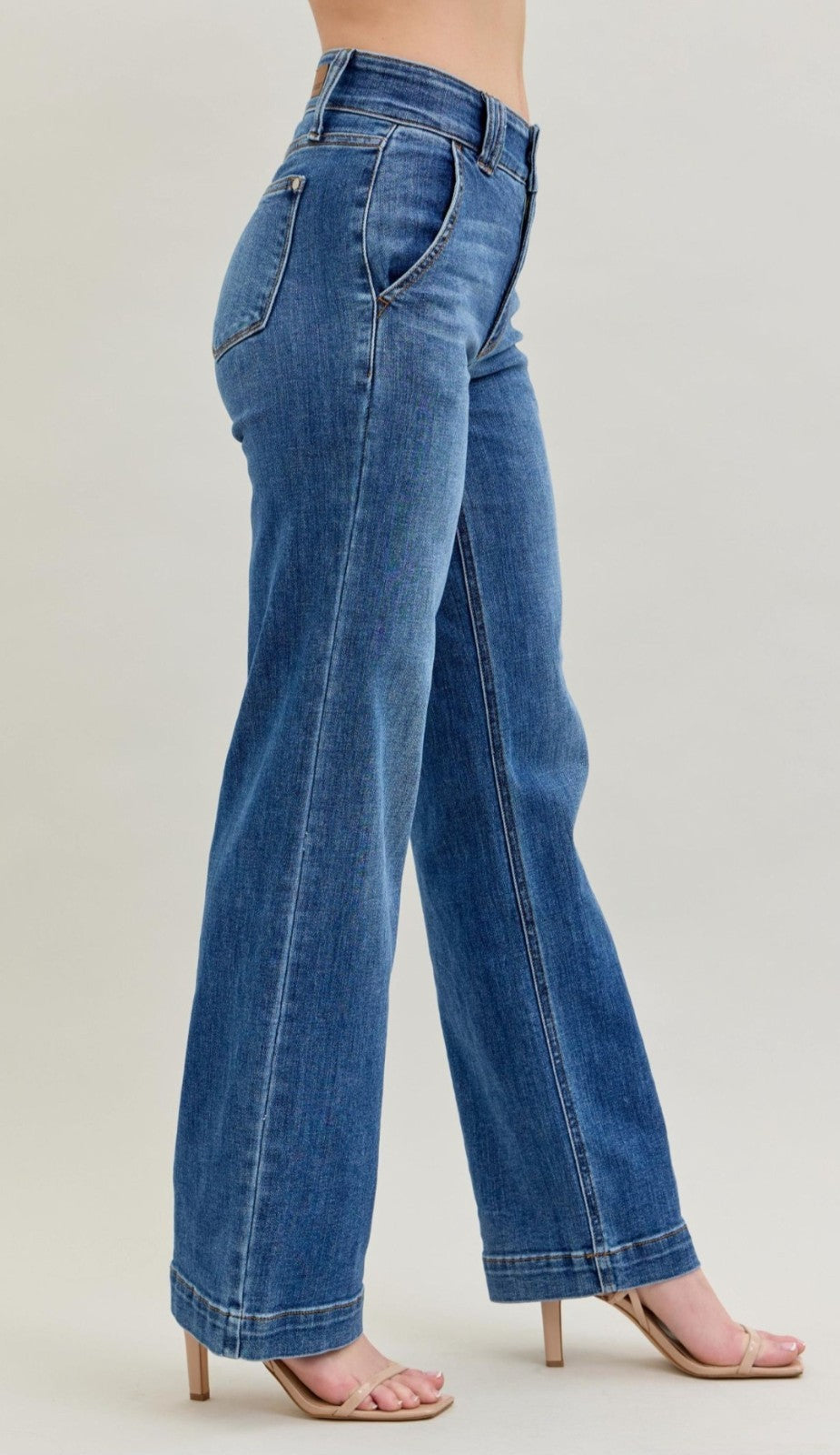 Judy Blue High-Rise Double Button Wide Leg Jeans