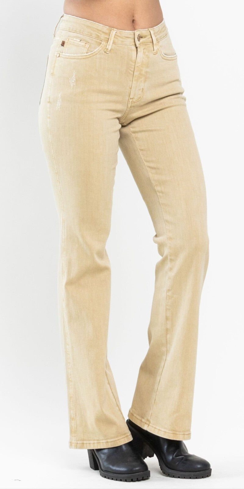 Judy Blue Slim Mid-Rise Tan Bootcut Jeans