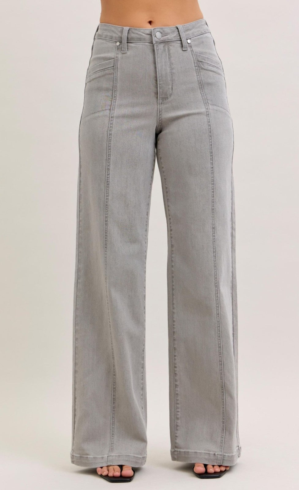 Judy Blue High-Rise Gray Retro Wide Leg Jeans
