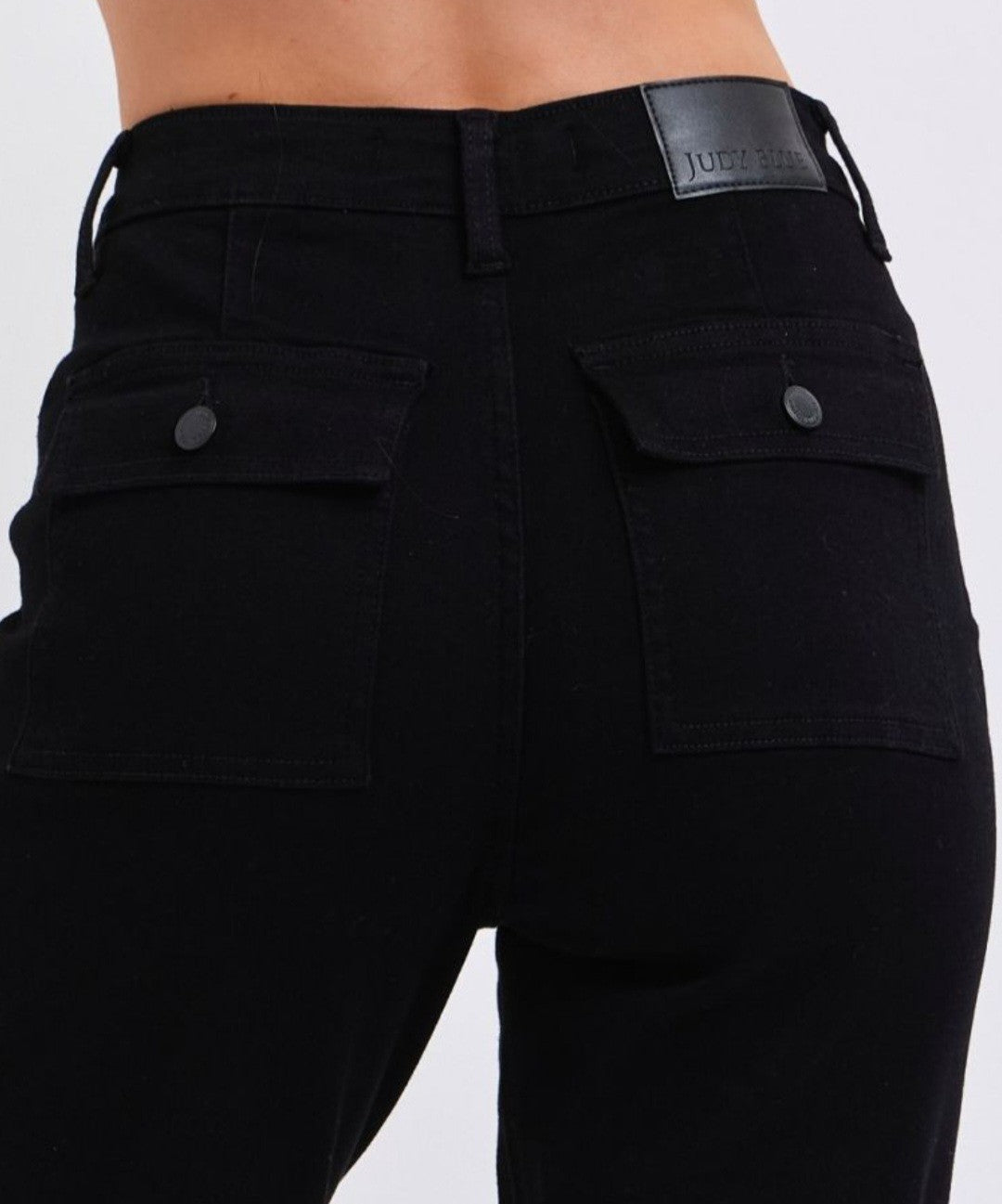 Judy Blue High-Rise Black Cargo Cuffed Jogger Jeans