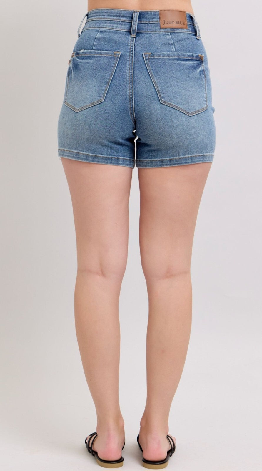 Judy Blue High-Rise W/ Tummy Control Cool Denim Double Button Shorts