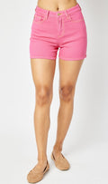 Judy Blue High-Waist Magenta Dyed Shorts