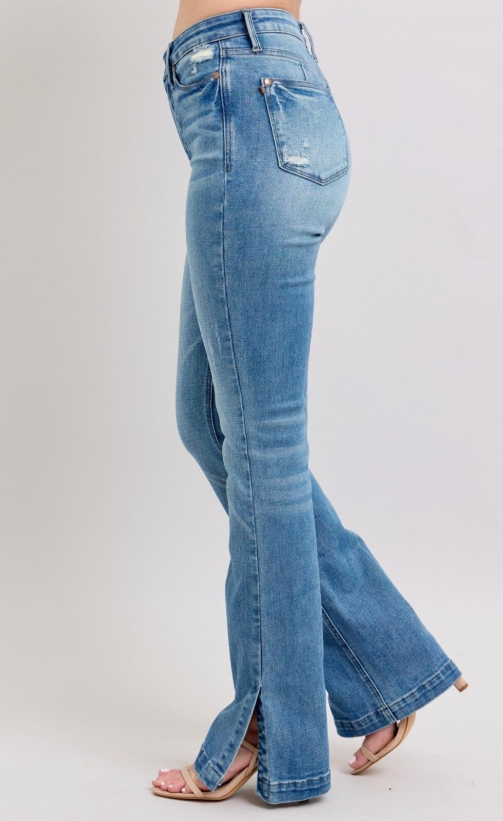 Judy Blue High-Rise W/ Tummy Control  Side Slit Bootcut Jeans