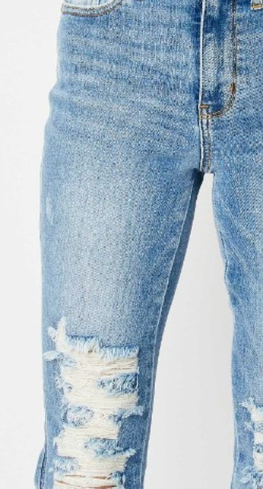 Judy Blue High-Rise Destroy Fray Hem Bootcut Jeans