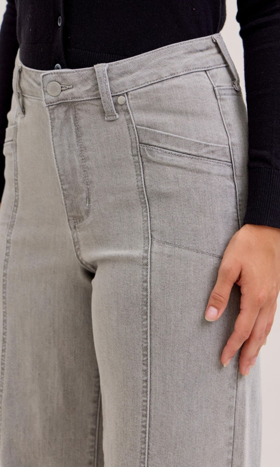 Judy Blue High-Rise Gray Retro Wide Leg Jeans