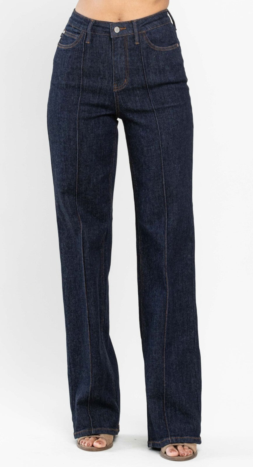 Judy Blue High-Rise Front Seam Detail Wide Leg Jeans