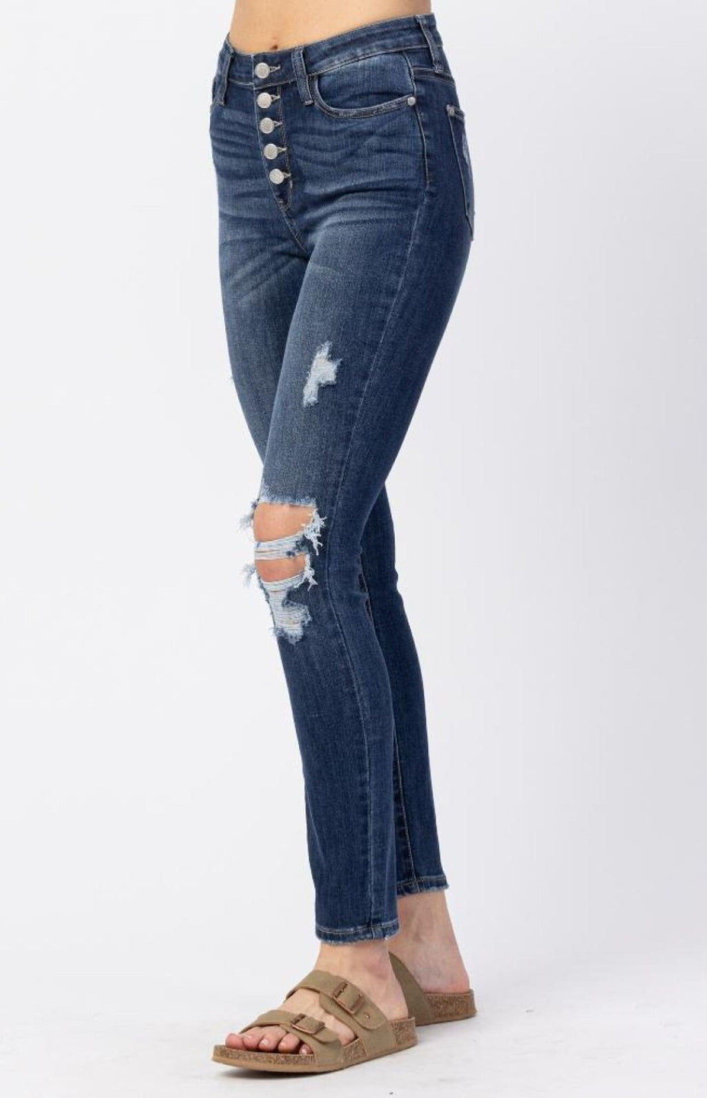 Judy Blue High Rise Button Fly  Skinny  Jean