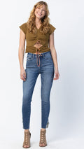 Judy Blue High Waist Skinny With Detail Hem Jeans