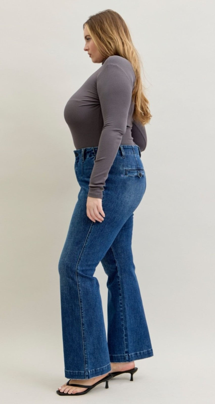 Judy Blue Mid-Rise Trouser Bootcut W/ Tummy Control Jeans