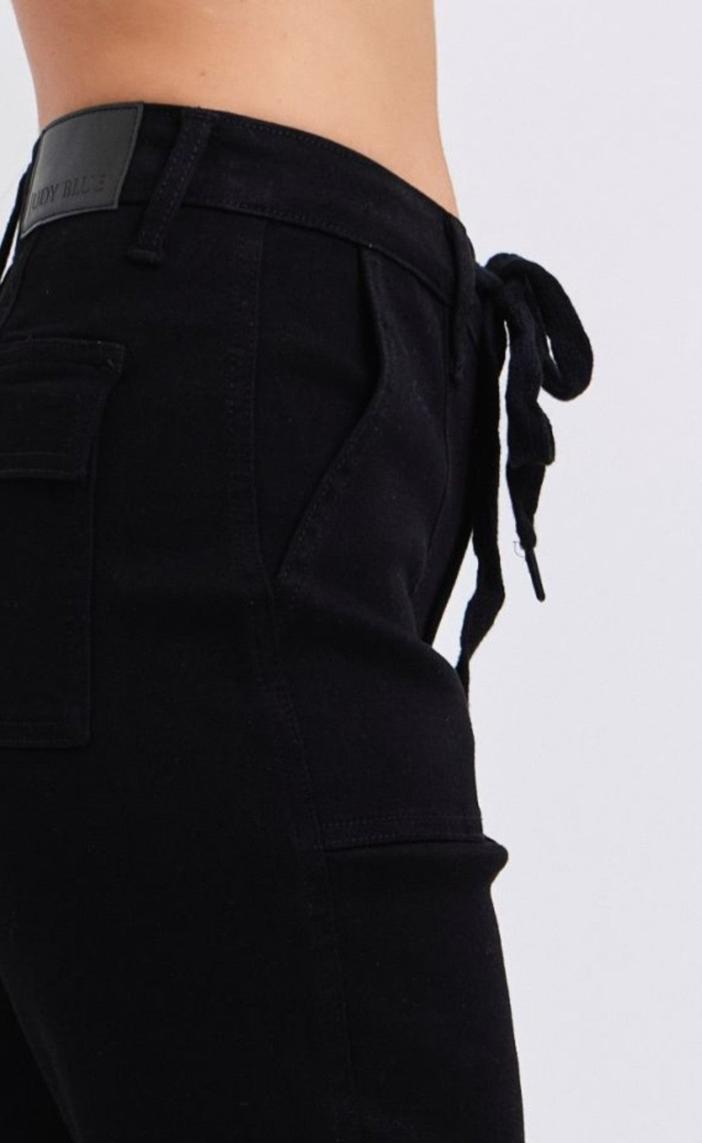 Judy Blue High-Rise Black Cargo Cuffed Jogger Jeans