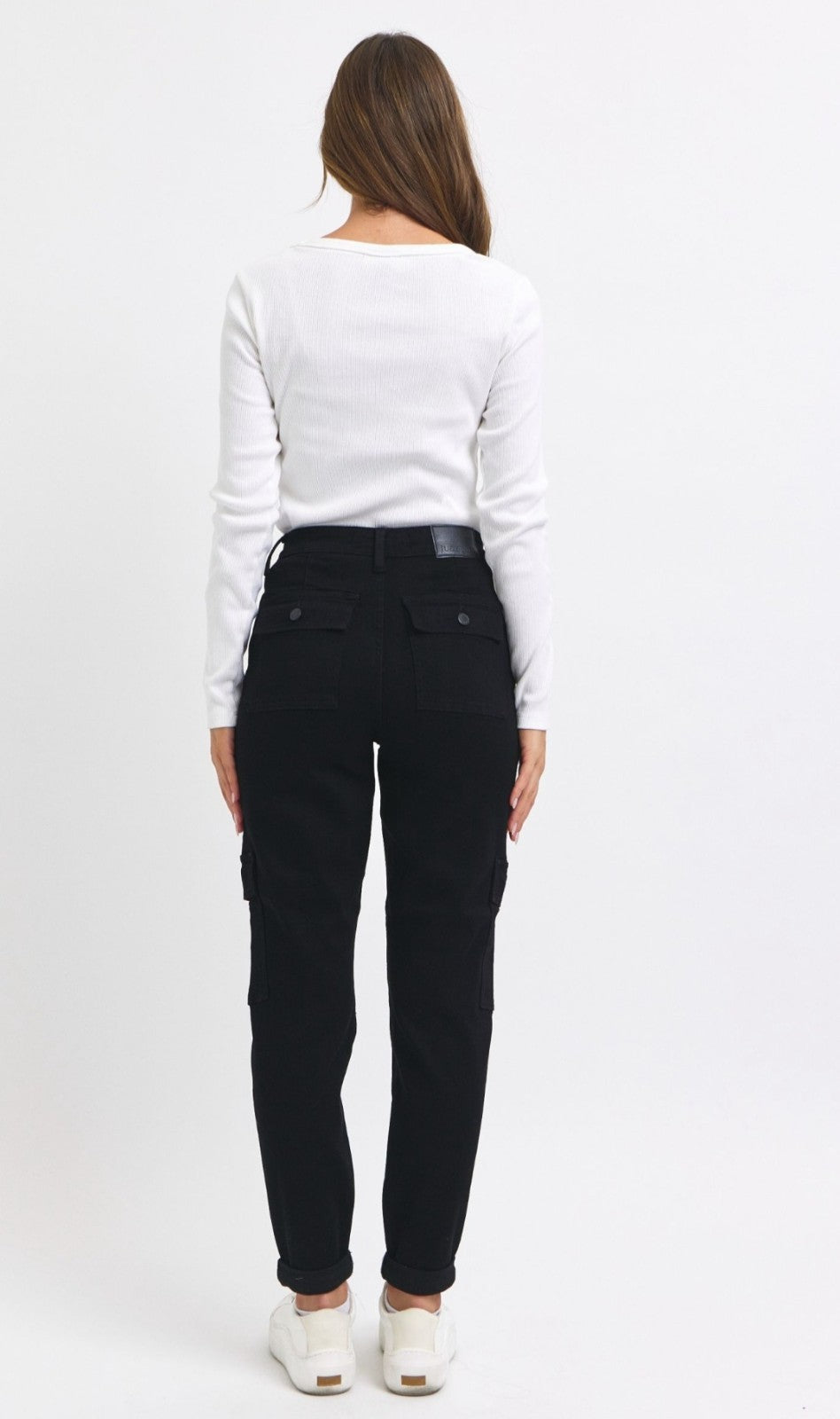 Judy Blue High-Rise Black Cargo Cuffed Jogger Jeans