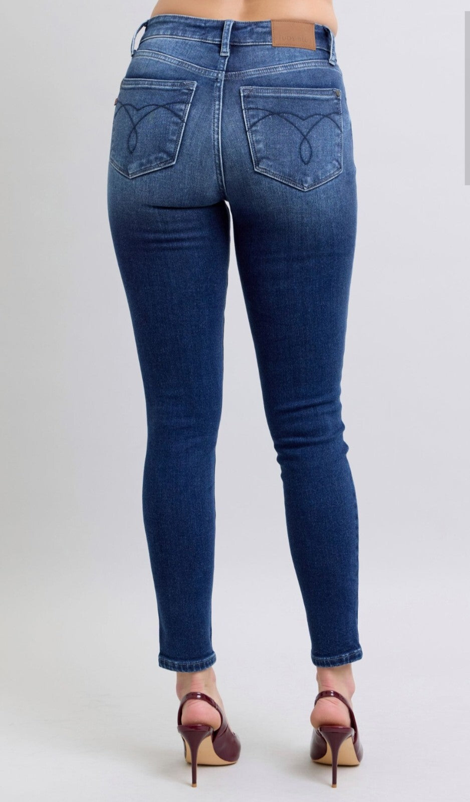 Judy Blue Mid-Rise Skinny Non-Distressed Thermal Jeans