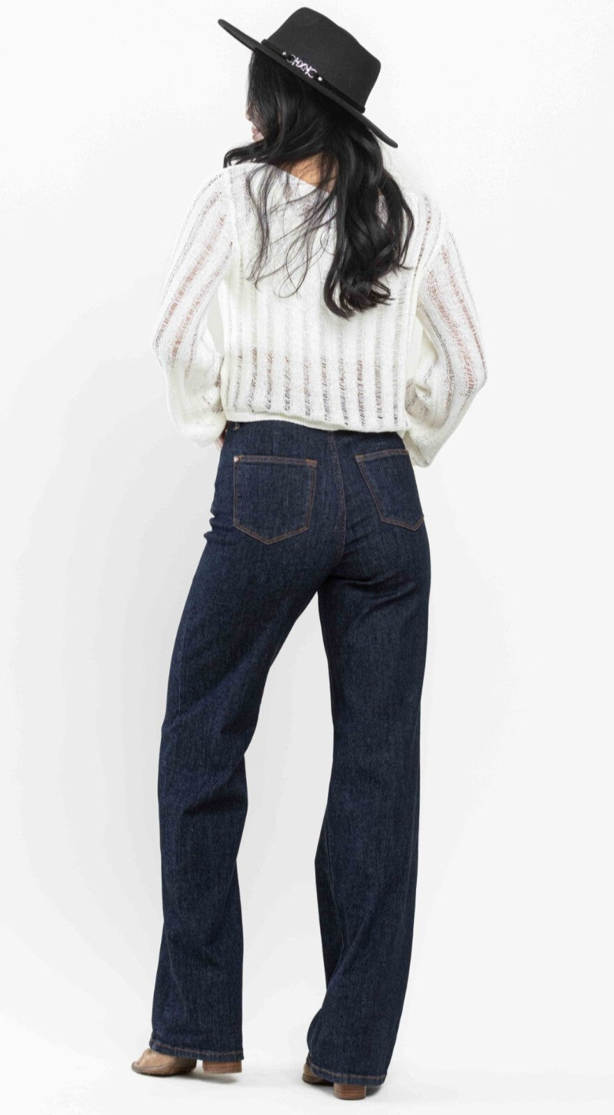 Judy Blue High-Rise Front Seam Detail Wide Leg Jeans