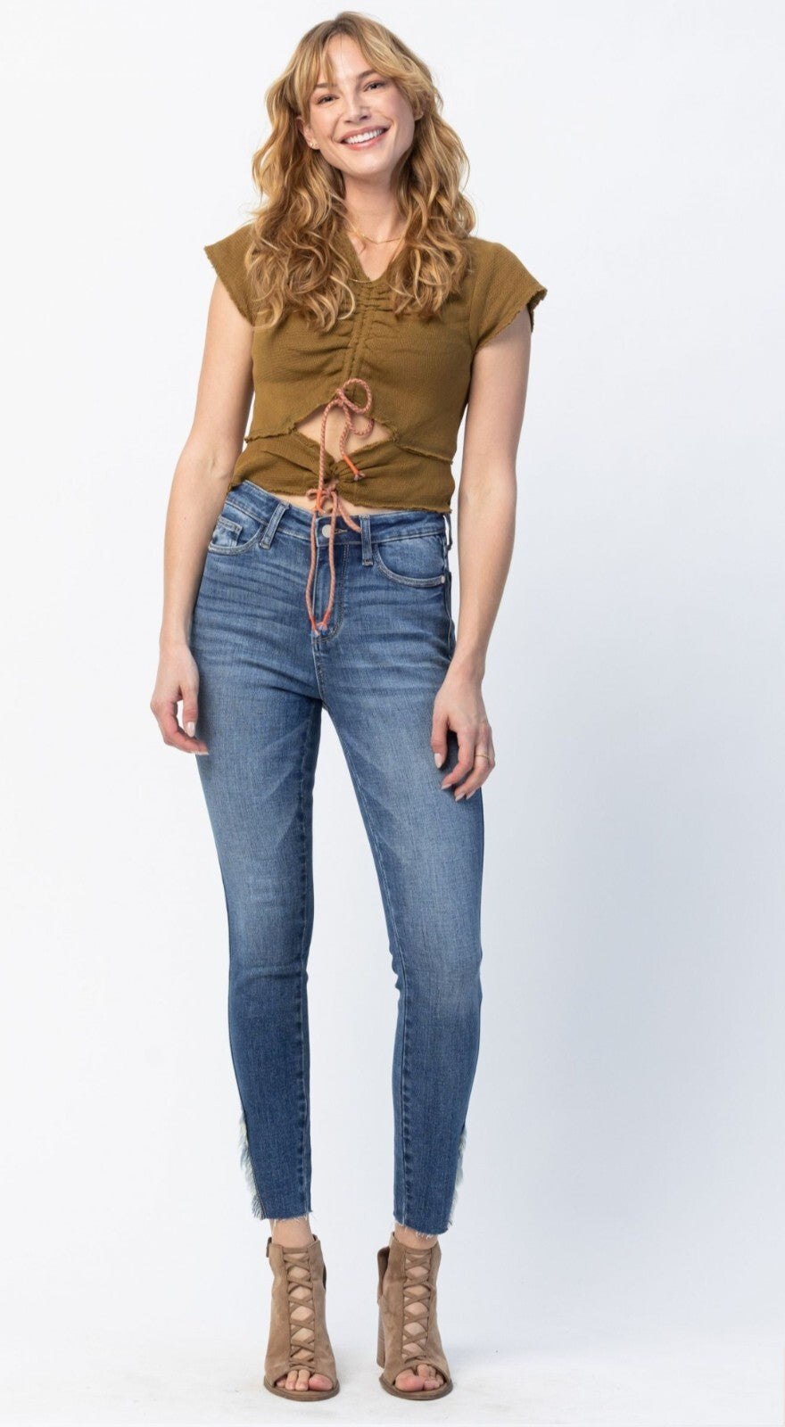 Judy Blue High Waist Skinny With Detail Hem Jeans